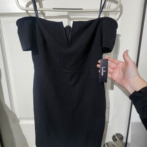 Lulu's Black Off-Shoulder Mini Dress